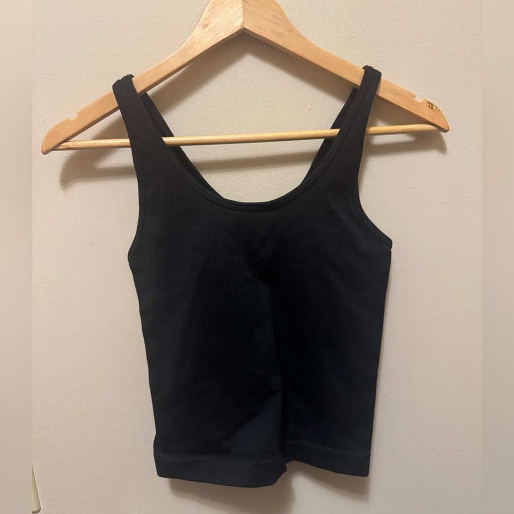 a new day Black Ribbed Tank Top